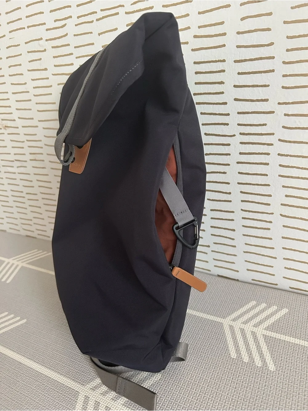 Bellroy Backpack Black Canvas Leather Trim Laptop Travel Work Bag